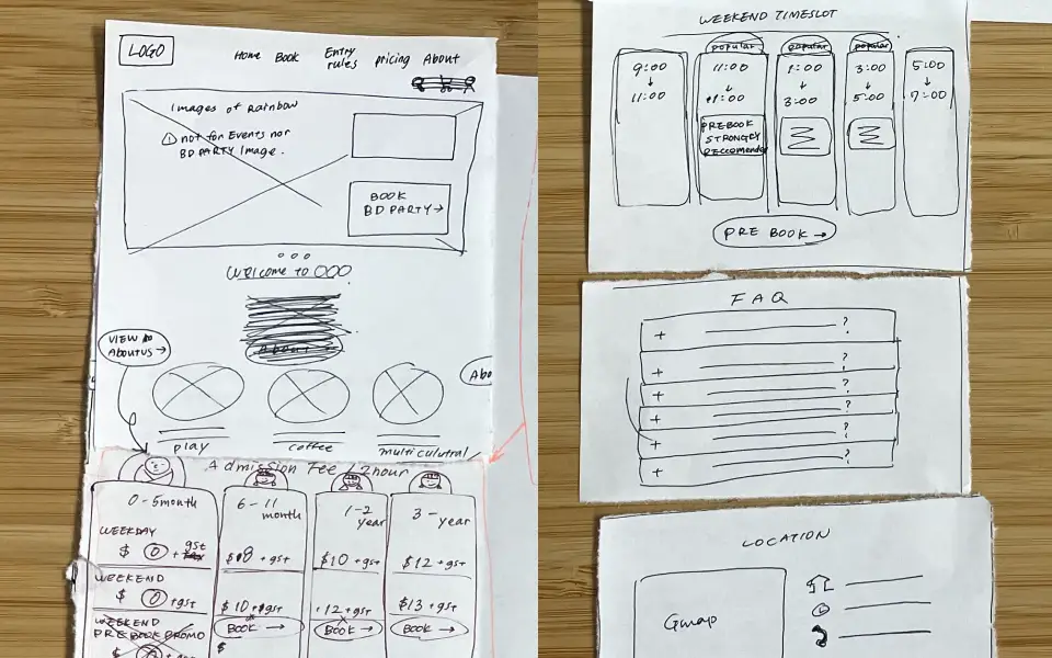 Lo-fi wireframe of Home screen