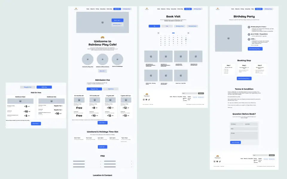 Hi-fi wireframe of Home screen