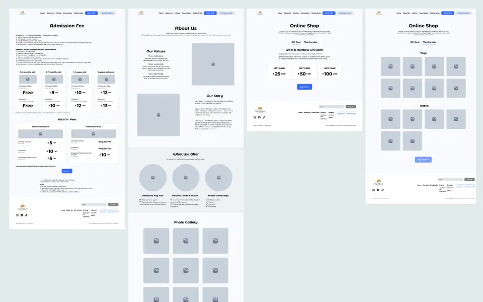 Hi-fi wireframe of Home screen