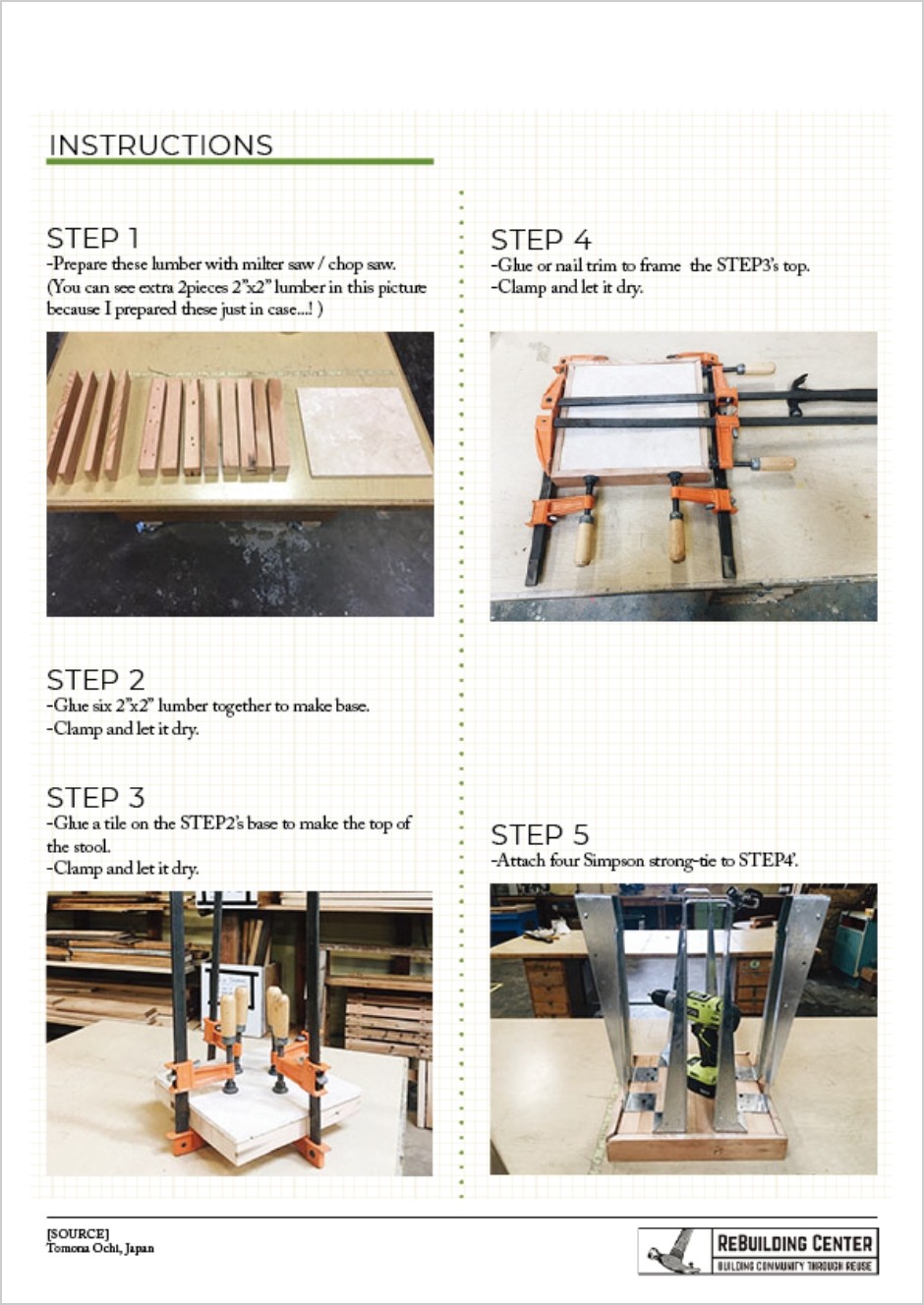 Creative ReUse guide of tile stool